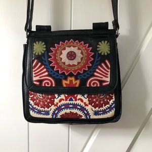 Embroidered crossbody purse